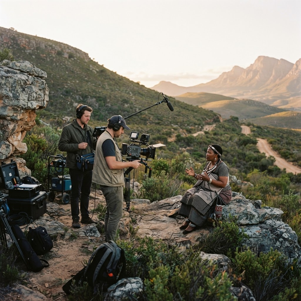 Simana Projects crew on a production location in South Africa